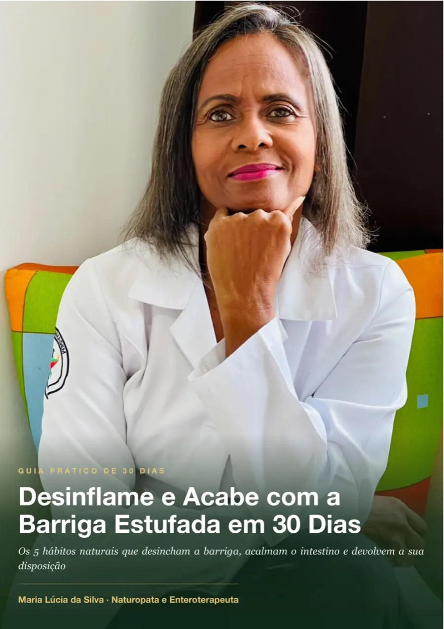 Capa do guia Desinflame e Acabe com a Barriga Estufada em 30 Dias